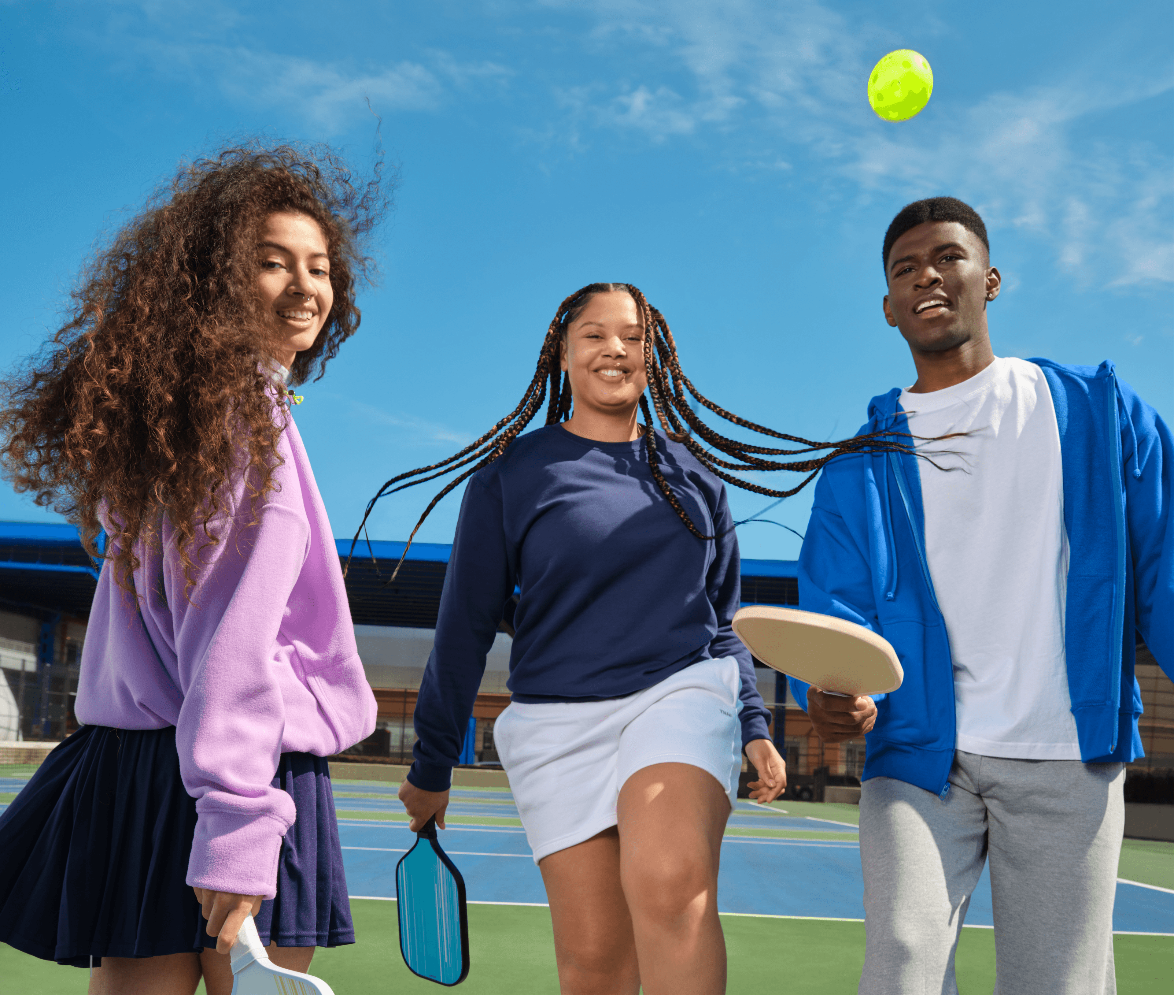 Tennis player meetup on tennis court