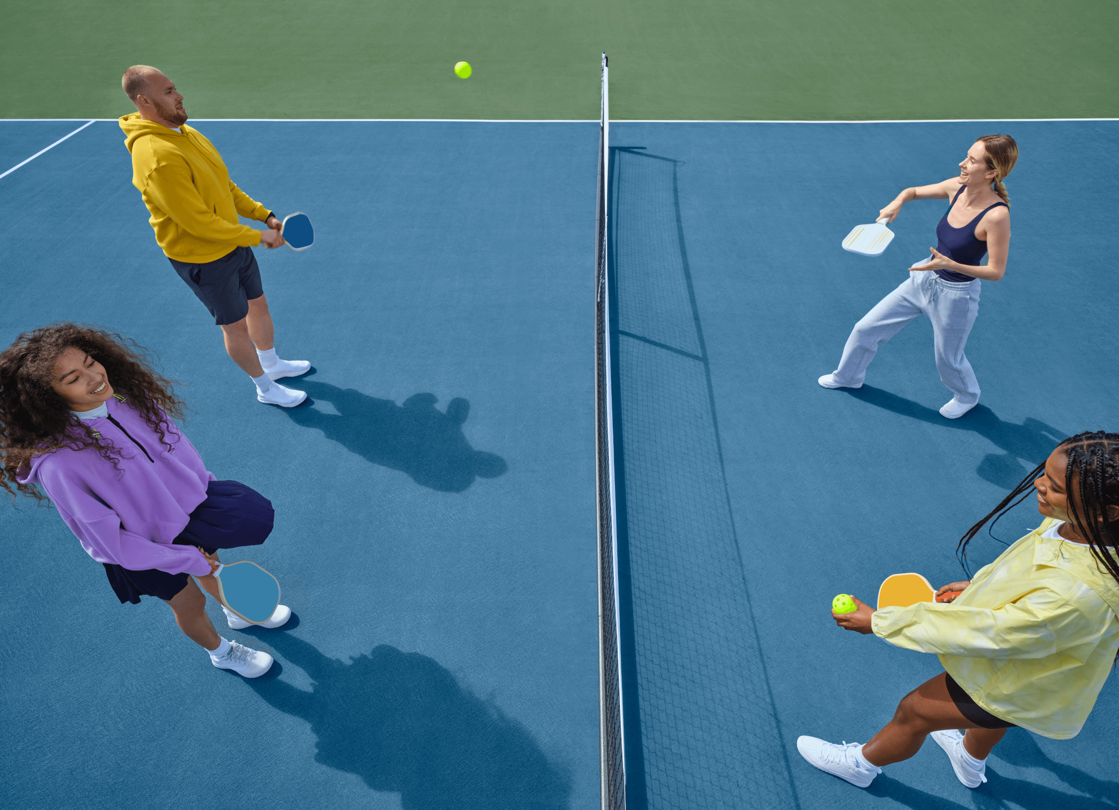 Tennis player meetup on tennis court