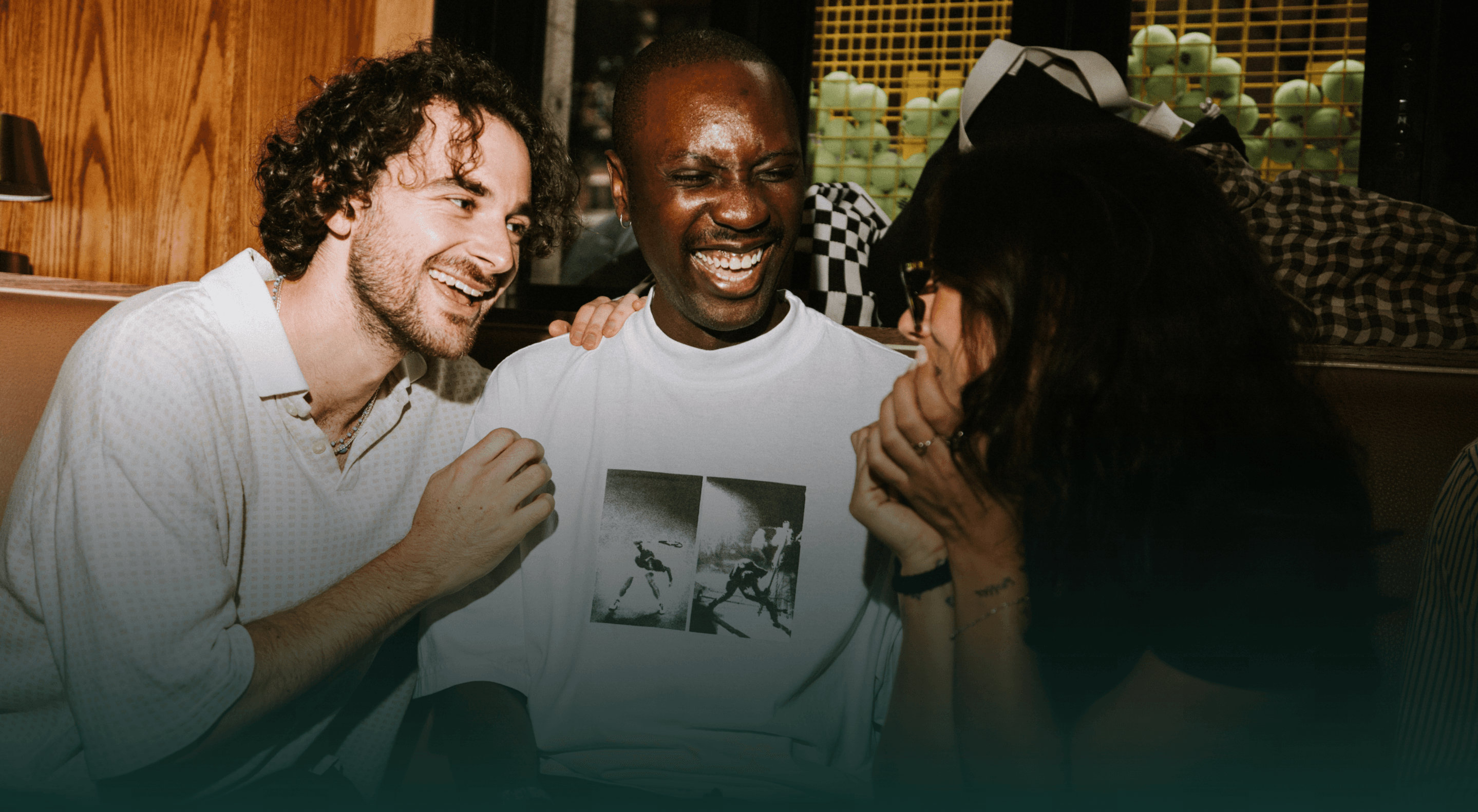 Group class playing tennis